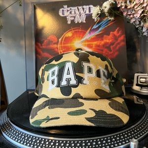 Bape Logo Camo trucker hat Used RARE 2014 Exclusive